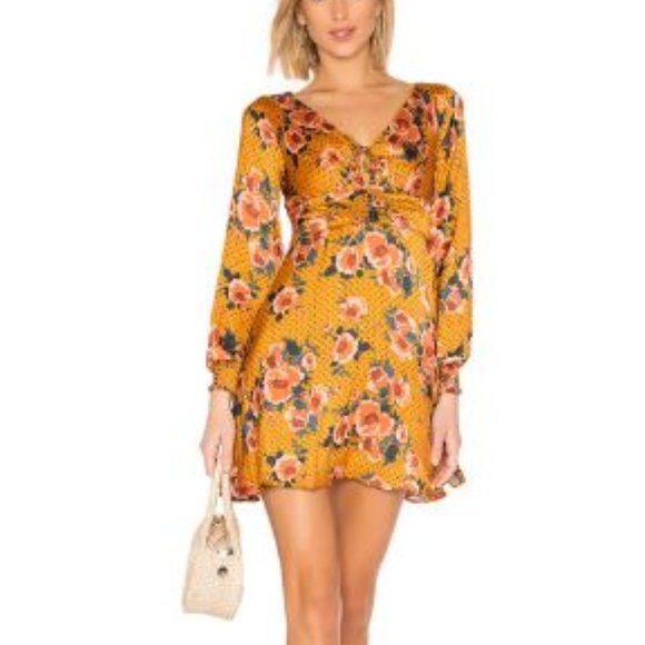 Free People Morning Light Mini Dress Free People Yellow Orange Floral Revolve - Picture 5 of 11